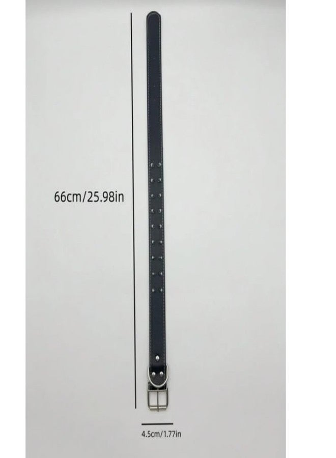 KittuPet طوق KittuPet من الجلد المرصع بالمسامير، طوق مرصع بمسامير حادة من الفولاذ المقاوم للصدأ مع حلقة على شكل حرف D | طوق رقبة مرصع بثلاثة خطوط بعرض 1/5 بوصة للكلاب الكبيرة (عبوة من مقاس كبير، قطعة واحدة) - Image 3